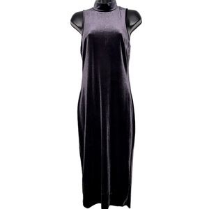 staring at stars Deep Purple Velvet Mockneck Midi Dress S